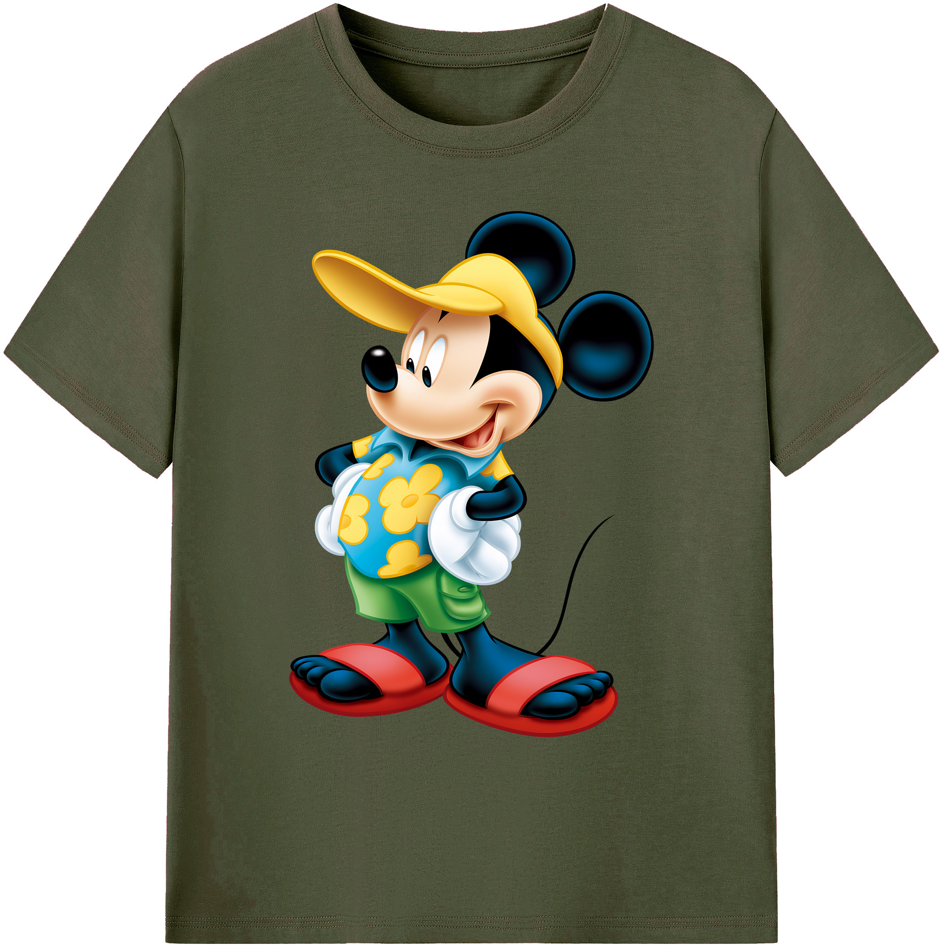 ミッキーマウス Mickey Mouse 綿100％ メンズ半袖Tシャツ｜肌触りやわらか＆通気性